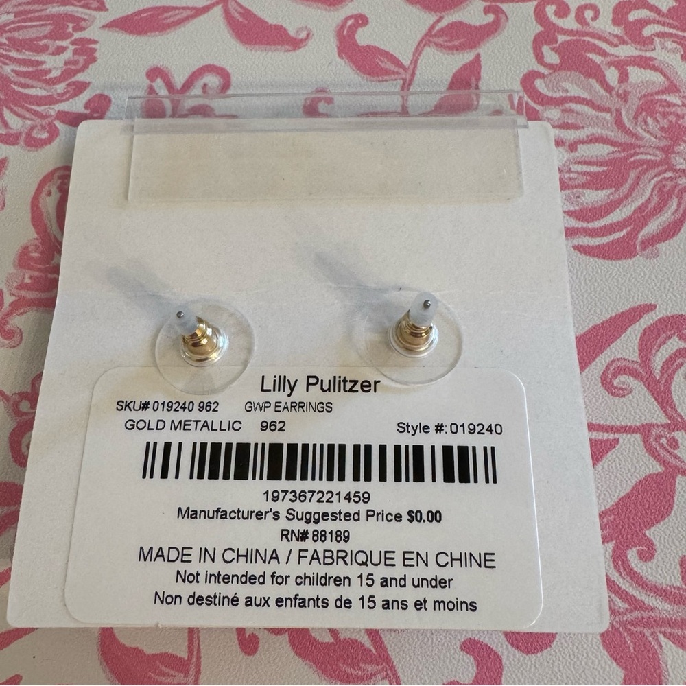 NWT Lilly Pulitzer Gold Bee Earrings - Picture 7 of 9